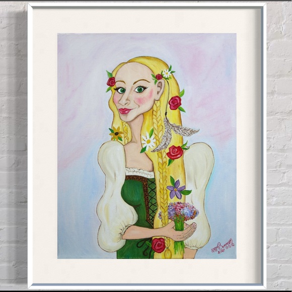 Fern the Fair Maiden Book Illustration Art Print Oil Painting Peasant Portrait - Picture 4 of 9